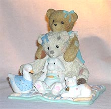 Enesco Cherished Teddies Figurine - Chrissy & Friends - It's Great When You Have Friends To Lean on