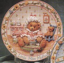 Enesco Cherished Teddies Plate - Little Miss Muffet - I'm Never Afraid With You By My Side