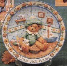 Enesco Cherished Teddies Plate - Little Jack Horner - I'm Plum Happy You're My Friend