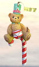 Enesco Cherished Teddies Ornament - Bear with Drum Candy Cane