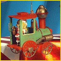Enesco Cherished Teddies Ornament - Santa Riding Train