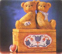 Enesco Cherished Teddies Covered Box - Stanley & Valerie - Togetherness Is The Reason