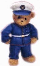 Enesco Cherished Teddies Figurine - Marines - Whatever The Distance A Friend Stays With You