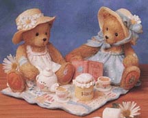 Enesco Cherished Teddies Figurine - Freda And Tina - Our Friendship Is A Perfect Blend