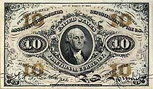 10&cent; Third Series "George Washington" Fractional Currency Note
