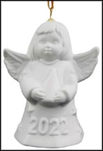 2022 Angel With Christmas Tree - White Angel Bell