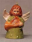 1982 Angel With French Horn - Green Angel Bell
