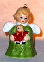 Goebel Angel Bells 1992 Angel With Doll Green