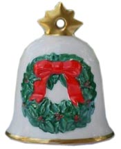 1986 Christmas Wreath Annual Christmas Bell Ornament
