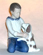 Bing & Grondahl Figurine - Boy and Pet