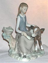 Lladro Figurine - Girl with Calf