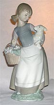 Lladro Figurine - Girl With Sheep