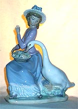 Lladro Figurine - Goose Trying to Eat