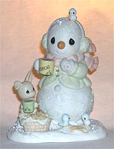 Enesco Precious Moments Figurine - Warmest Wishes For The Holidays