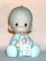 Enesco Precious Moments Figurine - Baby's First Christmas - Boy