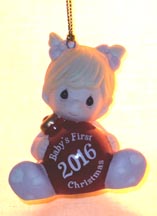 Enesco Precious Moments Ornament - Baby's First Christmas- girl