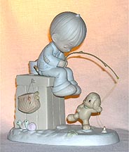 Enesco Precious Moments Figurine - Just A Line To Wish You A Happy Day