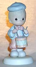 Enesco Precious Moments Figurine - Marching To The Beat Of Freedom's Drum