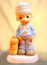 Enesco Precious Moments Figurine - Bless Those Who Serve Their Country - Navy