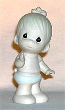 Enesco Precious Moments Figurine - Baby Girl - Bow In Hair
