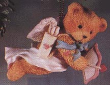 Enesco Cherished Teddies Ornament - Boy Bear Flying Cupid Ornament - Sending You My Heart