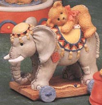 Enesco Cherished Teddies Figurine - Circus Elephant W/bear - Trunk Full Of Bear Hugs