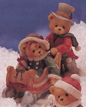 Enesco Cherished Teddies Figurine - Lindsey & Lyndon - Walking In A Winter Wonderland