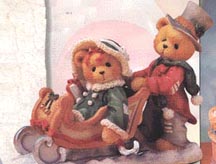 Enesco Cherished Teddies Figurine - Lindsey & Lyndon - Walking In A Winter Wonderland