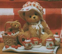 Enesco Cherished Teddies Figurine - Thelma - Cozy Tea For Two