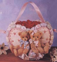 Enesco Cherished Teddies Basket - Heart Basket/Heart Candy