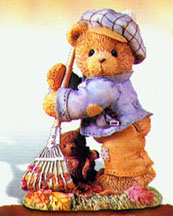 Enesco Cherished Teddies Figurine - Sedley - We've Turned Over A New Leaf On Our Friendship