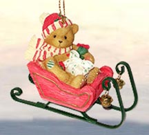 Enesco Cherished Teddies Ornament - Teddy Riding In Sleigh