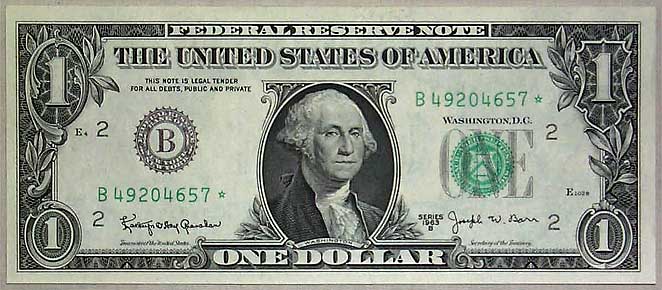 United States Currency - $1 Federal Reserve Note 1963-