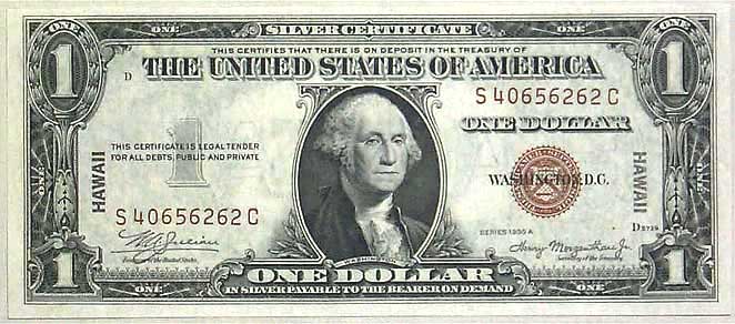 United States Currency - $1 Hawaii Emergency Note