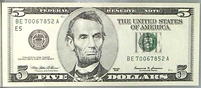 United States Currency - $5 Federal Reserve Note 1999-