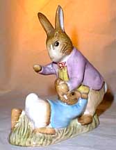 Royal Doulton Beatrix Potter Figurine - Mr. Benjamin Bunny And Peter Rabbit