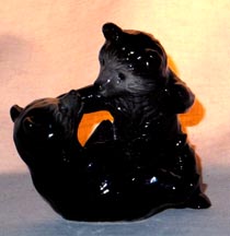 Black Bears Playing Animal Figurine