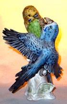Parakeet Pair Bird Figurine