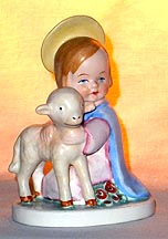 Holy Child With Lamb - Color Religious Figurine