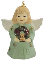 2018 Angel With Wreath - Sage Angel Bell