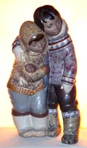 Lladro Figurine - Eskimo Boy And Girl (Gres)