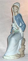 Lladro Figurine - Girl with Lilies - Sitting