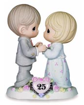 Enesco Precious Moments Figurine - Our Love Still Sparkles In Your Eyes - 25th Anniversary
