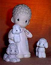 Enesco Precious Moments Figurine - Shepherd With Lambs (Nativity Addition Set Of 3)