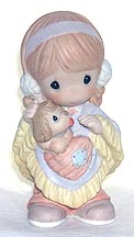 Enesco Precious Moments Figurine - Love Is A Warm Heart On A Cold Day
