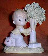 Enesco Precious Moments Figurine - Money's Not The Only Green Thing Worth Saving