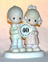 Enesco Precious Moments Figurine - God Blessed Our Years Together With So Much Love And Happiness-40th Anniversary